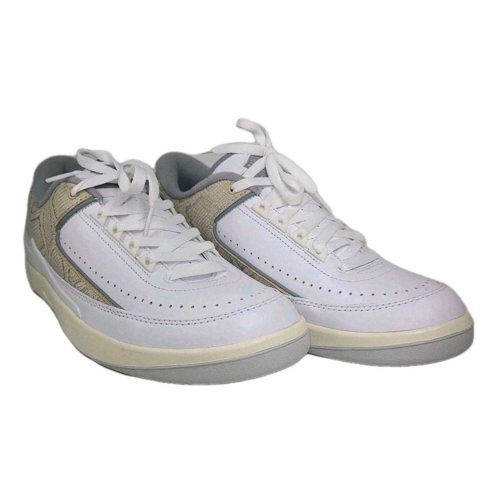 New Nike Air Jordan 2 Retro Low Python White Sanddrift Cement Grey Mens Size 9